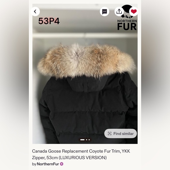 CANADA GOOSE replacement genuine Coyote Fur trim